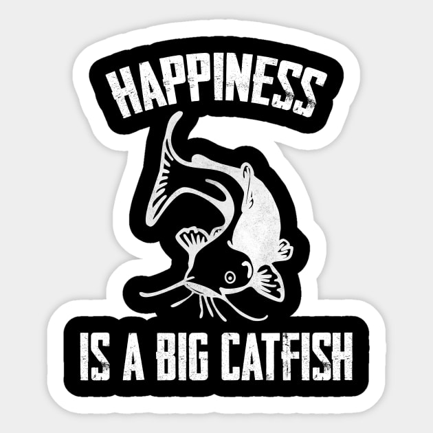 Happiness is a Big Catfish Funny Fish Sticker by charlescheshire